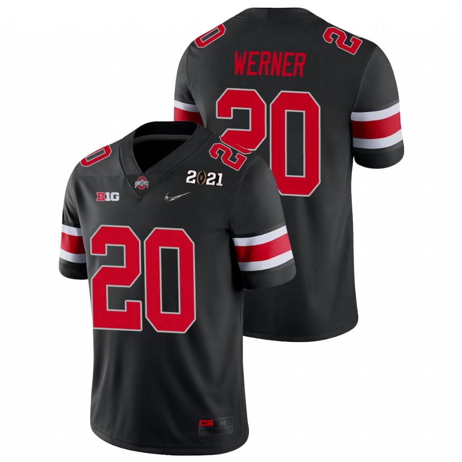 Ohio State Buckeyes Men's NCAA Pete Werner #20 Black Champions 2021 National College Football Jersey TXI6549AH